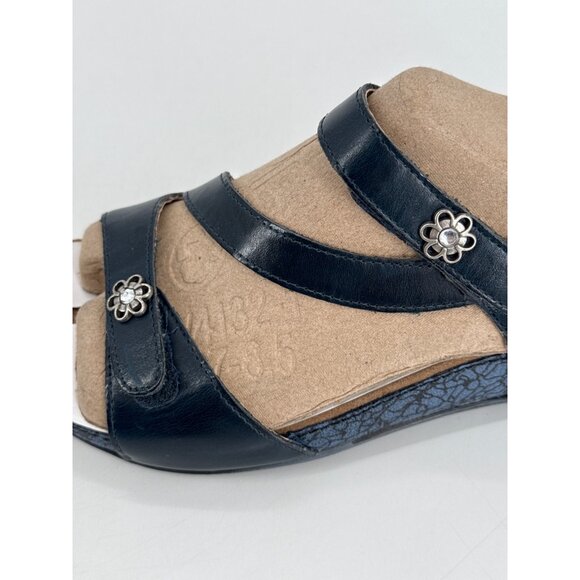 Romika Womens Sandal Strappy Wedge Navy Blue Fidschi 54 Size 37 6 6.5 New - Picture 5 of 13
